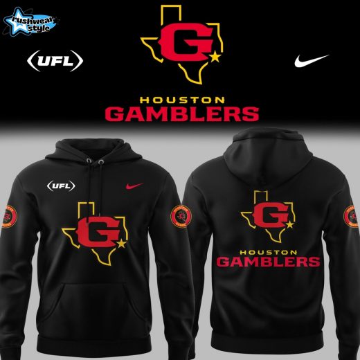 Limited Edition Houston Gamblers Football Black Hoodie