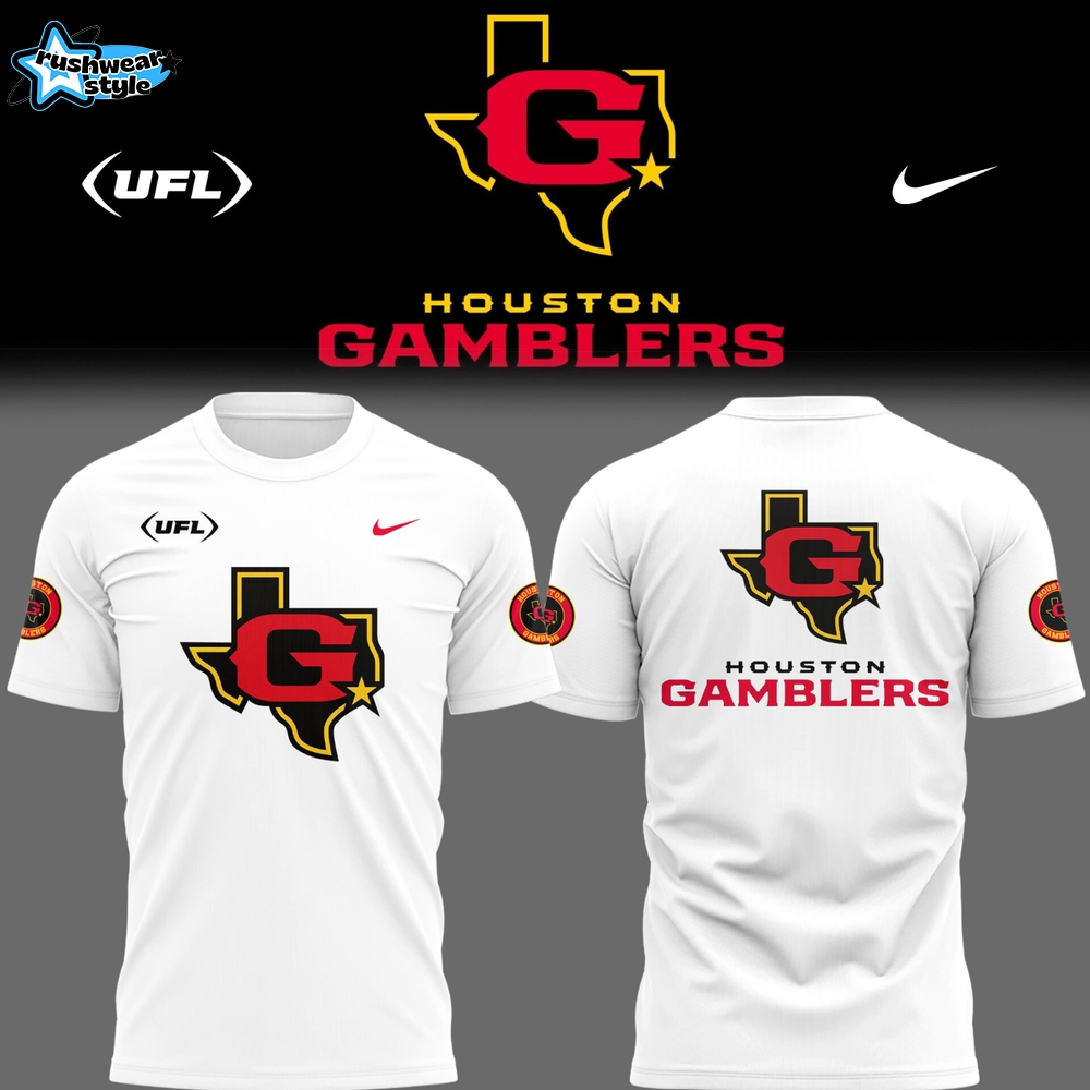 Limited Edition Houston Gamblers Football W TShirt Limited Edition Houston Gamblers Football W TShirt