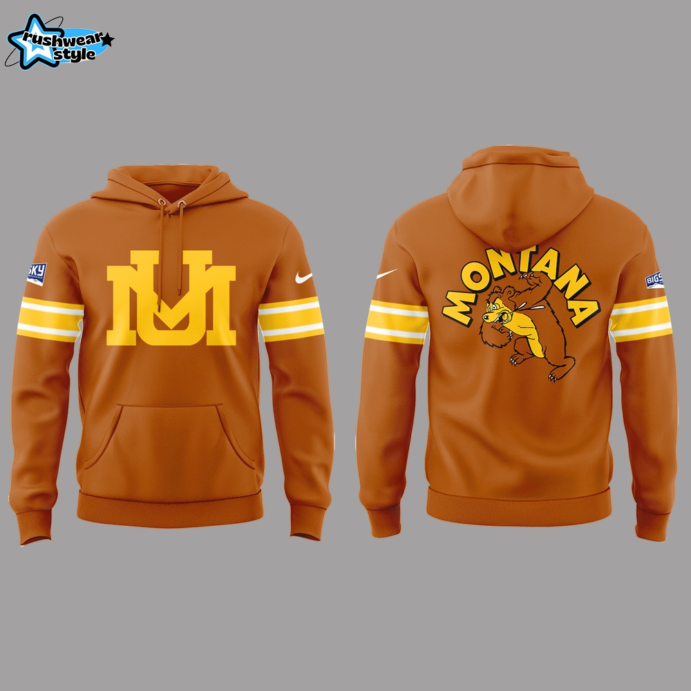 Limited Edition Montana Griz Football x Logo Throwback Hoodie Limited Edition Montana Griz Football x Logo Throwback Hoodie