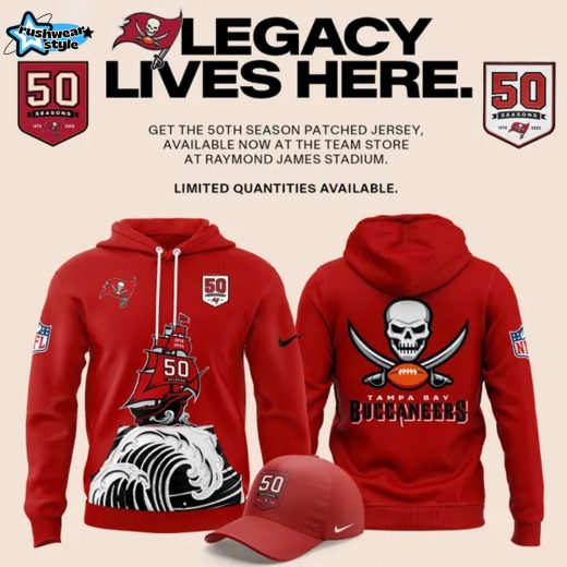 Limited Edition Tampa Bay Buccaneers Celebrate the legacy of 50 Seasons Hoodie 2025 Red