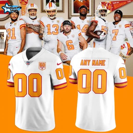Men's '76 Tampa Bay Buccaneers Nike White Jersey - Custom