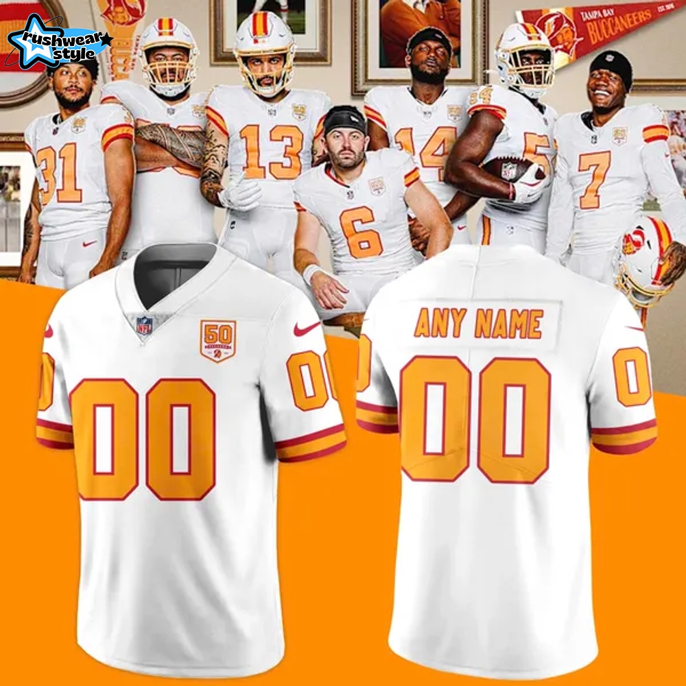 Men's '76 Tampa Bay Buccaneers Nike White Jersey - Custom Men's '76 Tampa Bay Buccaneers Nike White Jersey - Custom