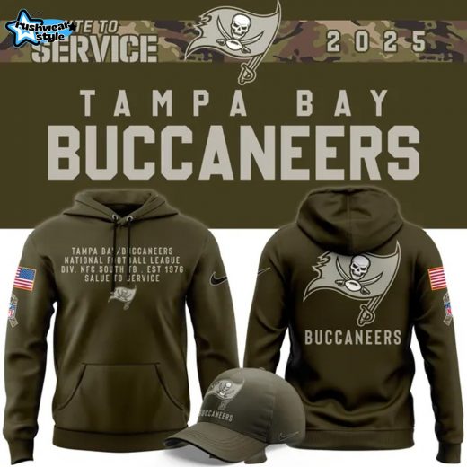 Men's Tampa Bay Buccaneers Nike Olive 2025 Salute to Service Sideline Hoodie v2