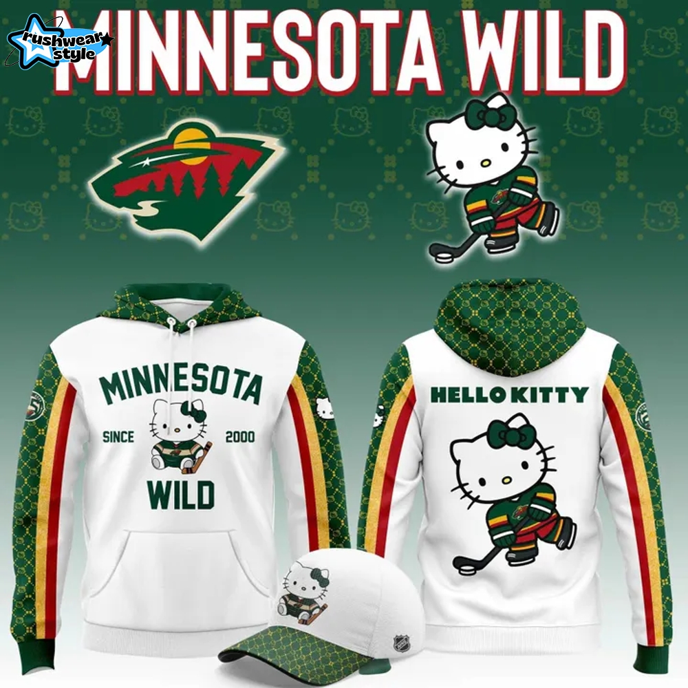 Minnesota Wild x 2025 Hello Kitty Night Special Hoodie Minnesota Wild x 2025 Hello Kitty Night Special Hoodie