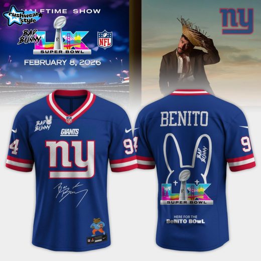 New York Giants Bad Bunny 2026 Super Bowl LX Customized Jersey