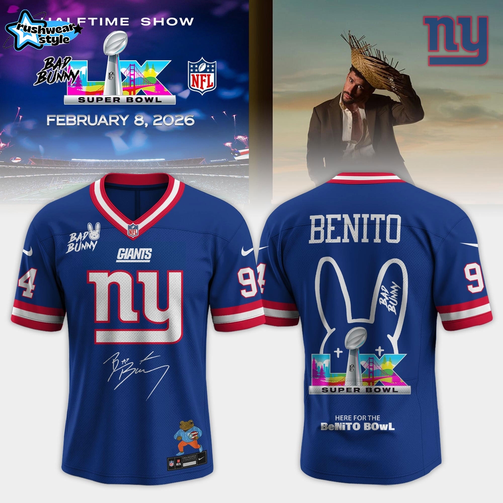 New York Giants Bad Bunny 2026 Super Bowl LX Customized Jersey New York Giants Bad Bunny 2026 Super Bowl LX Customized Jersey