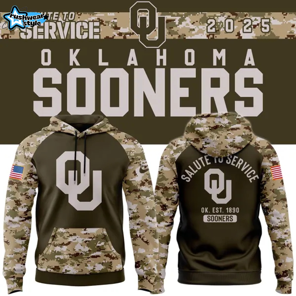 Oklahoma Football 2025 Salute To Service Hoodie Oklahoma Football 2025 Salute To Service Hoodie