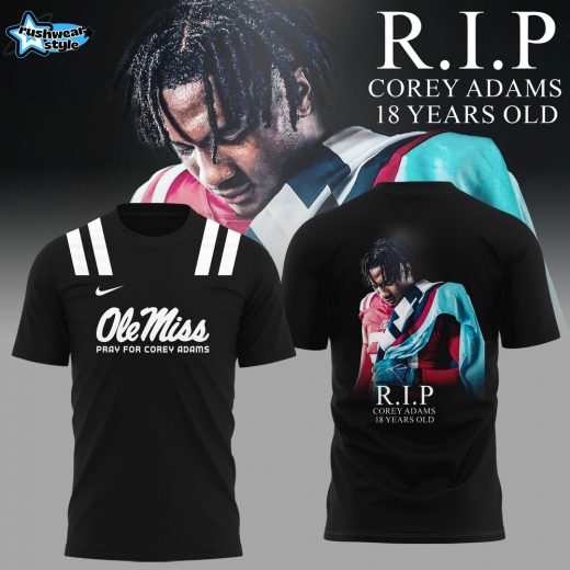 Ole Miss Rebels 2025 Pray for Corey Adams Special Black Shirt