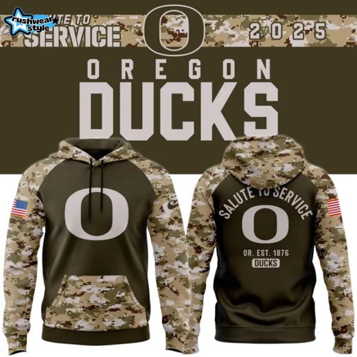 Oregon Ducks Football 2025 Salute To Service Hoodie