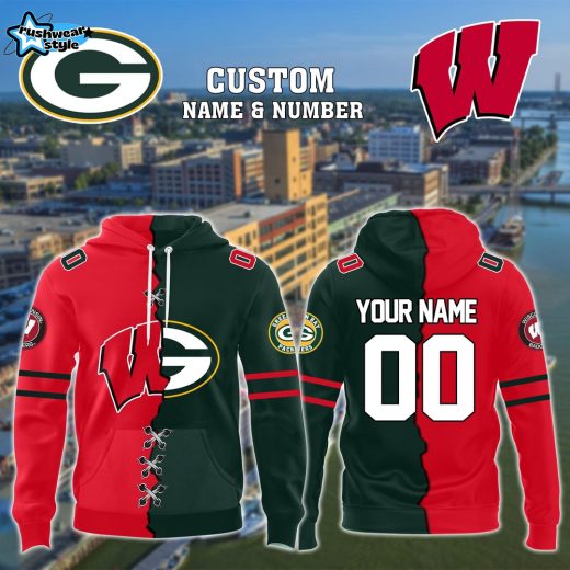 Personalized Green Bay Packers x Wisconsin Badgers Custom Hoodie-3D Unisex Hoodie