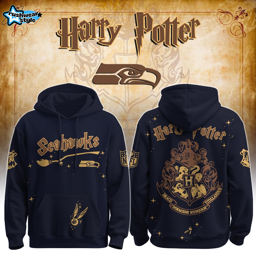 Seahawks x Hogwarts Enchanted Crossover Hoodie Seahawks x Hogwarts Enchanted Crossover Hoodie
