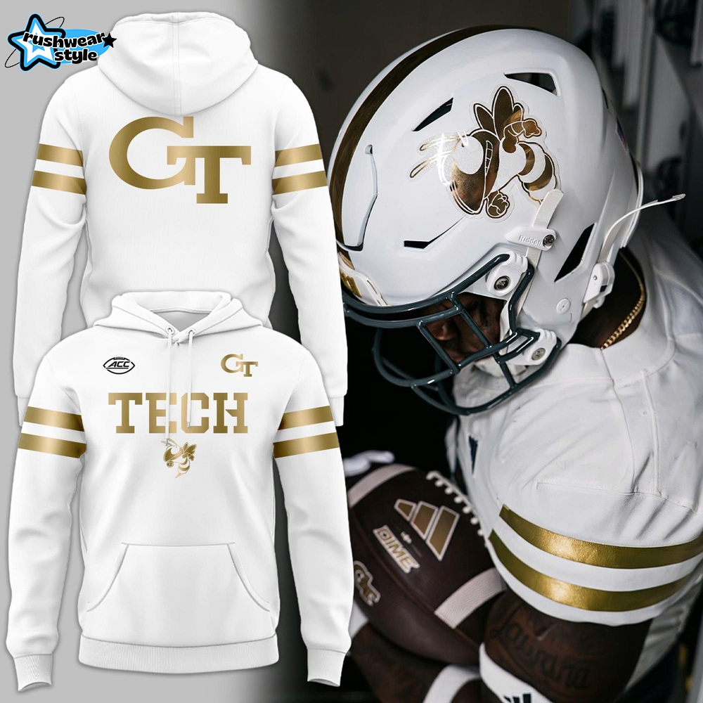 Special 2025 White Uniform Georgia Tech Football Hoodie Special 2025 White Uniform Georgia Tech Football Hoodie