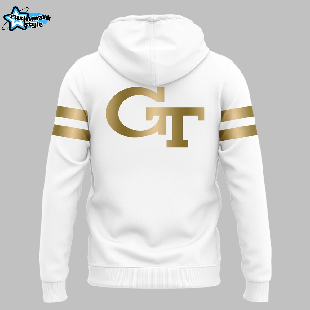 Special 2025 White Uniform Georgia Tech Football Hoodie Special 2025 White Uniform Georgia Tech Football Hoodie
