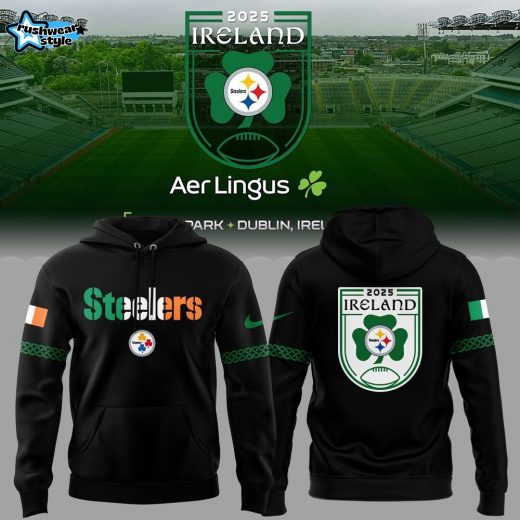 Steelers Ireland 2025 Dublin Game "Terrible Towel" Special Hoodie - Black
