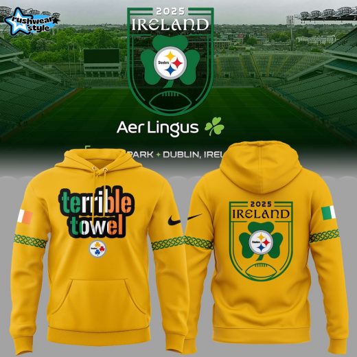 Steelers Ireland 2025 Dublin Game "Terrible Towel" Special Hoodie - Yellow