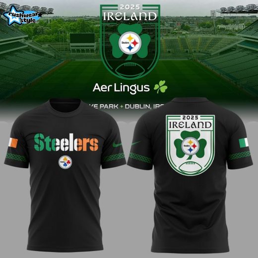 Steelers Ireland 2025 Dublin Game "Terrible Towel" Special Tee - Black