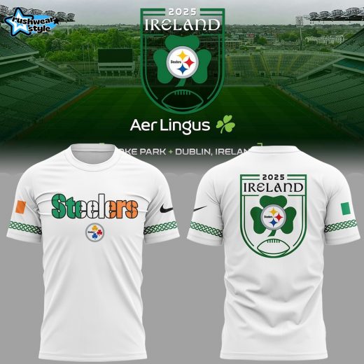 Steelers Ireland 2025 Dublin Game "Terrible Towel" Special Tee - White