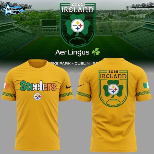 Steelers Ireland 2025 Dublin Game "Terrible Towel" Special Tee - Yellow
