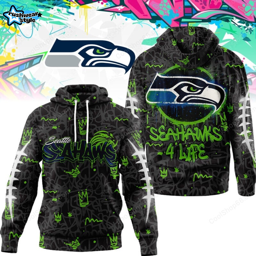 Seattle Seahawks Graffiti For Life Design Hoodie Seattle Seahawks Graffiti For Life Design Hoodie