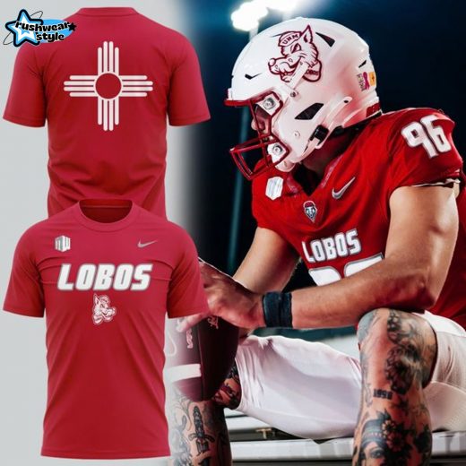 Special New Mexico Lobos Wordmark Logo Uniform Tshirt Red