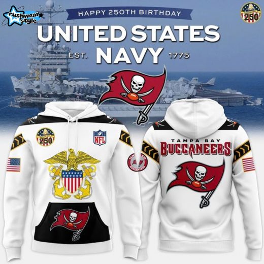 Tampa Bay Buccaneers - Navy 250th Birthday Celebration Night 2025 Hoodie