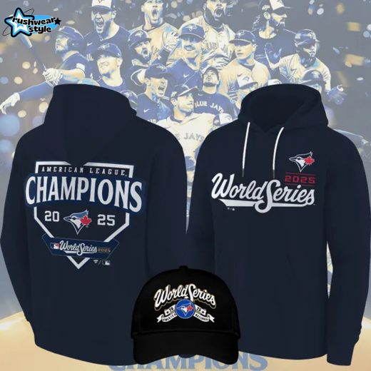 Toronto Blue Jays Fanatics Navy 2025 American League Champions Locker Room Hoodie
