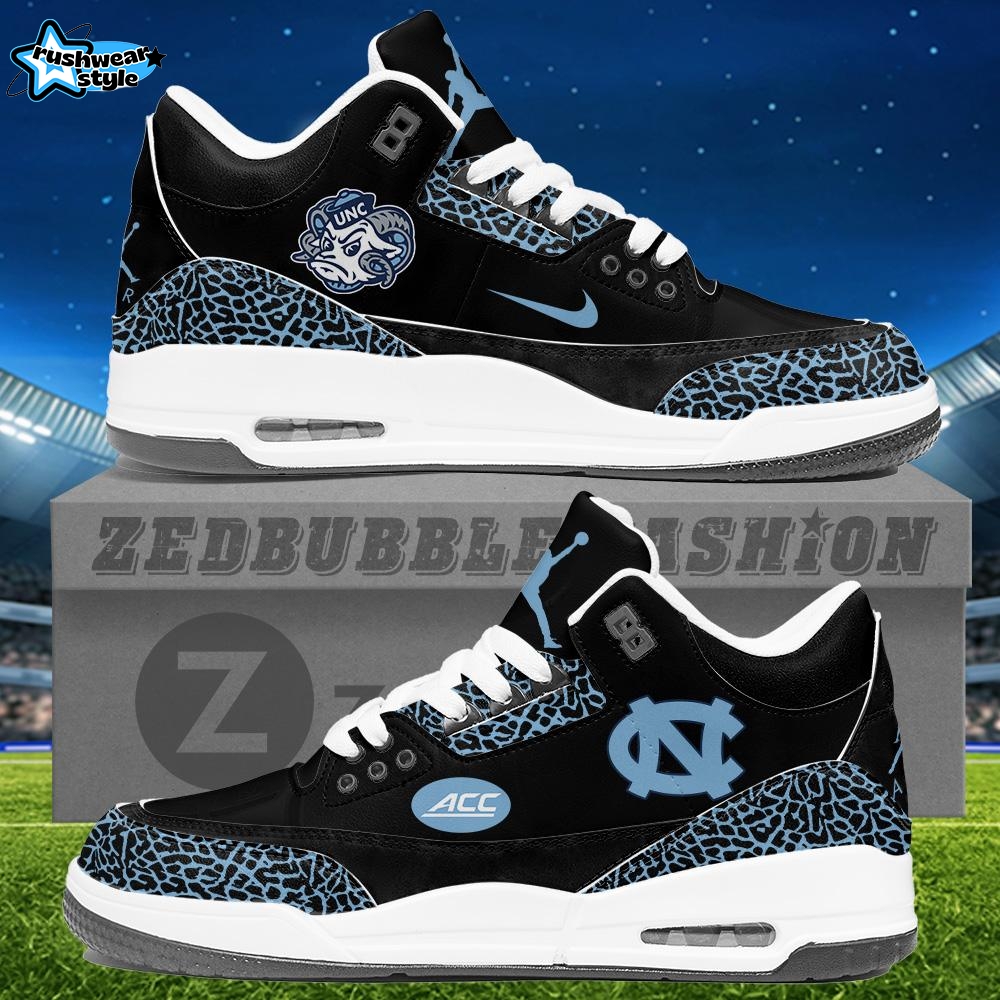 UNC Air Jordan 3 Sneakers - Black UNC Air Jordan 3 Sneakers - Black