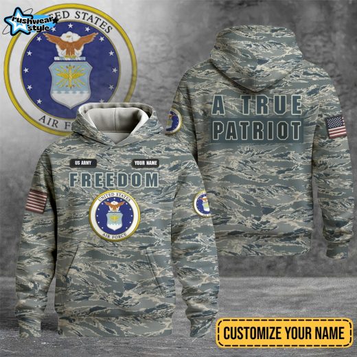 US Army Freedom a True Patriot Custom Personalized Casual Hot Hoodie