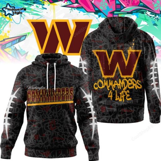 Washington Commanders Graffiti For Life Design Hoodie