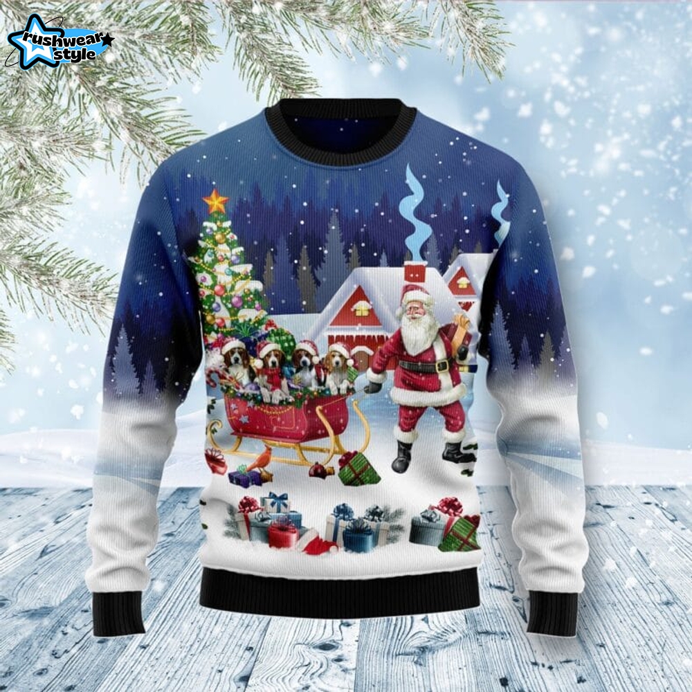 Beagle Santa Sled Ugly Christmas Sweater Beagle Santa Sled Ugly Christmas Sweater