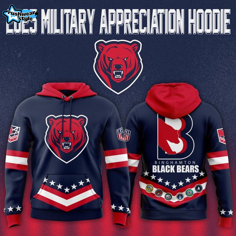 Binghamton Black Bears ''Military Night '' Hoodie Binghamton Black Bears ''Military Night '' Hoodie