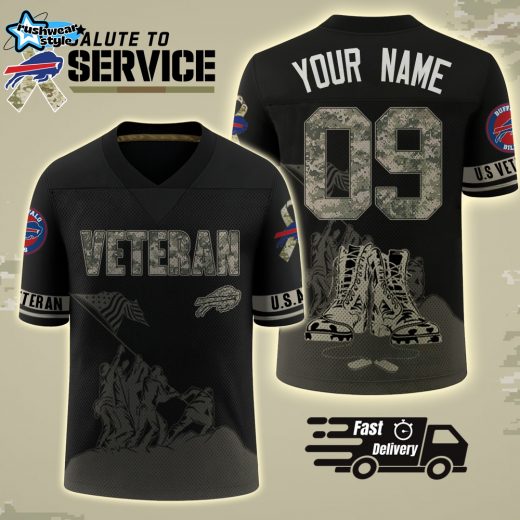 Buffalo Bills Veteran Salute to Service Jersey – Honor, Pride & Patriot Edition-V-neck Short Sleeve Jersey