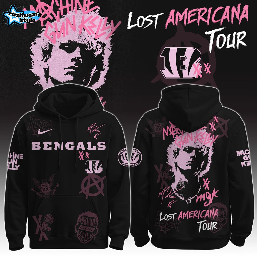 CIN Bengals x MGK ” The Lost Americana Tour ” Hoodie Limited Edition CIN Bengals x MGK ” The Lost Americana Tour ” Hoodie Limited Edition
