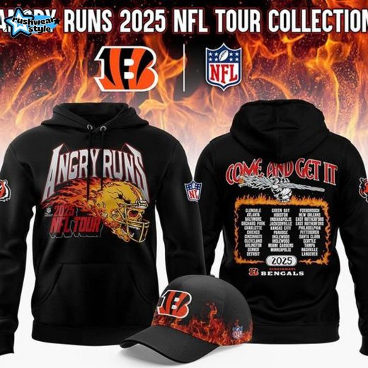 Cincinnati Bengals x ANGRY RUNS 2025 NFL TOUR COLLECTION Hoodie