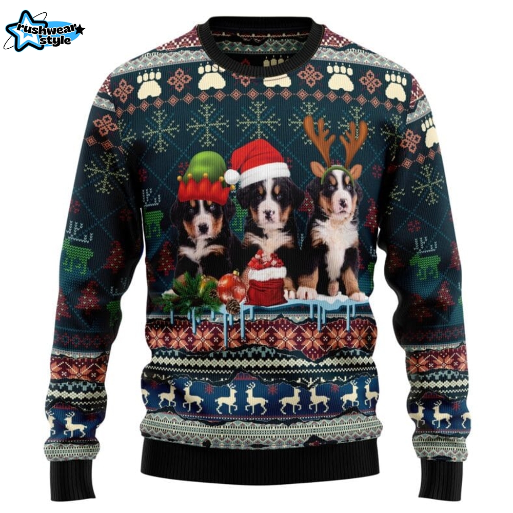 Cute Bernese Mountain Dog Christmas Ugly Christmas Sweater Cute Bernese Mountain Dog Christmas Ugly Christmas Sweater