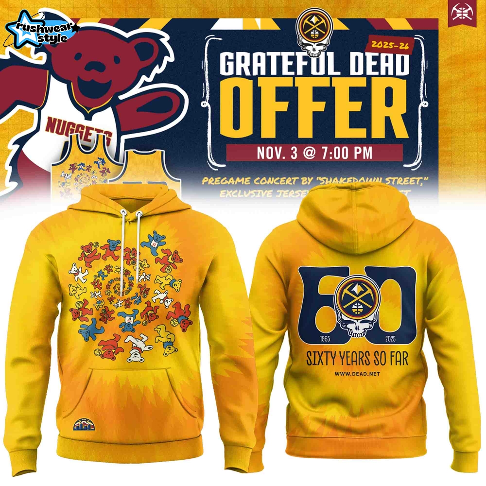 π₯ Denver Nuggets x Grateful Dead Hoodie π₯ π₯ Denver Nuggets x Grateful Dead Hoodie π₯