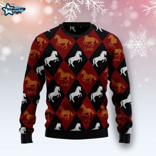 Horse Love Ugly Christmas Sweater
