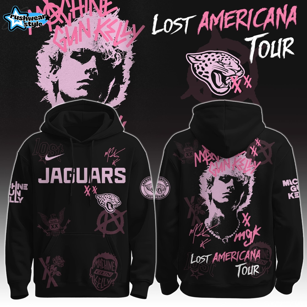 JAX Jaguars x MGK ” The Lost Americana Tour ” Hoodie Limited Edition JAX Jaguars x MGK ” The Lost Americana Tour ” Hoodie Limited Edition
