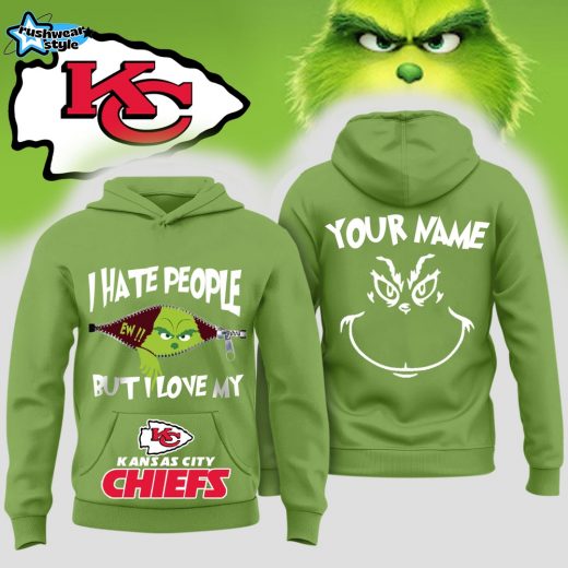 Kansas City Chiefs x Merry Grinchmas Zipper Green Premium-3D Unisex Hoodie