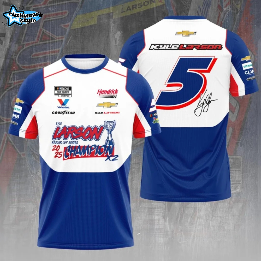 Kyle Larson 2025 NASCAR Cup Series Champion 3D Apparel Kyle Larson 2025 NASCAR Cup Series Champion 3D Apparel
