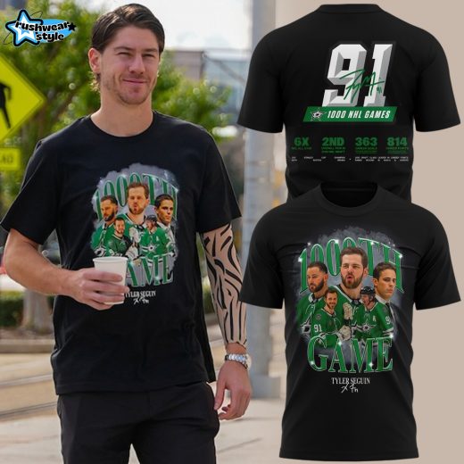 Limited Edition Dallas Stars Tyler Seguin 1000th Game Tshirt