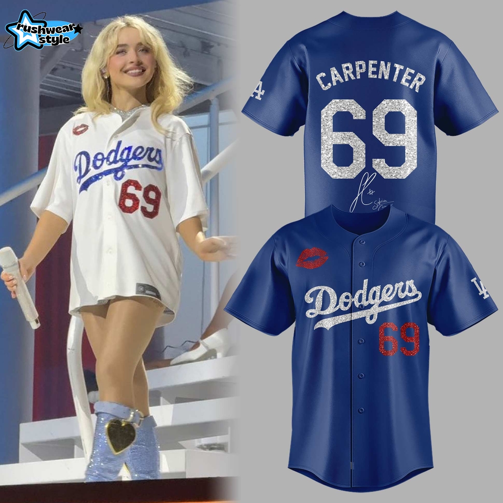 Limited Edition Dodgers x Carpenter Short n’ Sweet Tour Limited Edition Baseball Jersey - Blue Limited Edition Dodgers x Carpenter Short n’ Sweet Tour Limited Edition Baseball Jersey - Blue