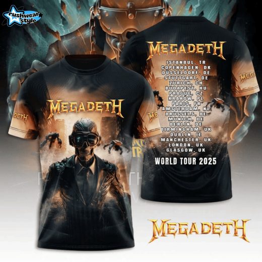 Limited Edition MEGADETH Tour 2025 3D T-Shirt