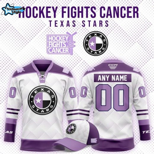 Limited Edition Texas Stars '' Hockey Fight Cancer '' Jersey