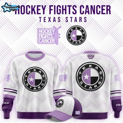 Limited Edition Texas Stars '' Hockey Fight Cancer '' Sweatshirt