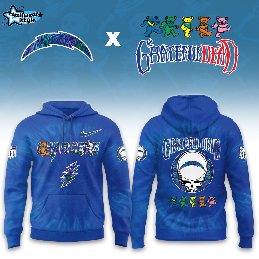 Los Angeles Chargers Grateful Dead Limited Hoodie Los Angeles Chargers Grateful Dead Limited Hoodie
