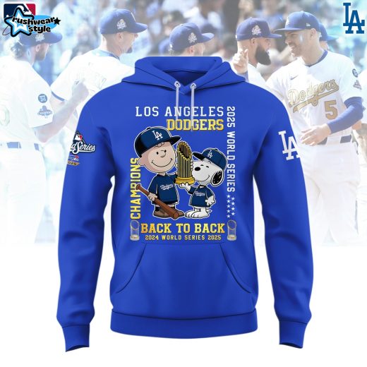 Los Angeles Dodgers x Snoopy Back to Back Hoodie 3D - Blue