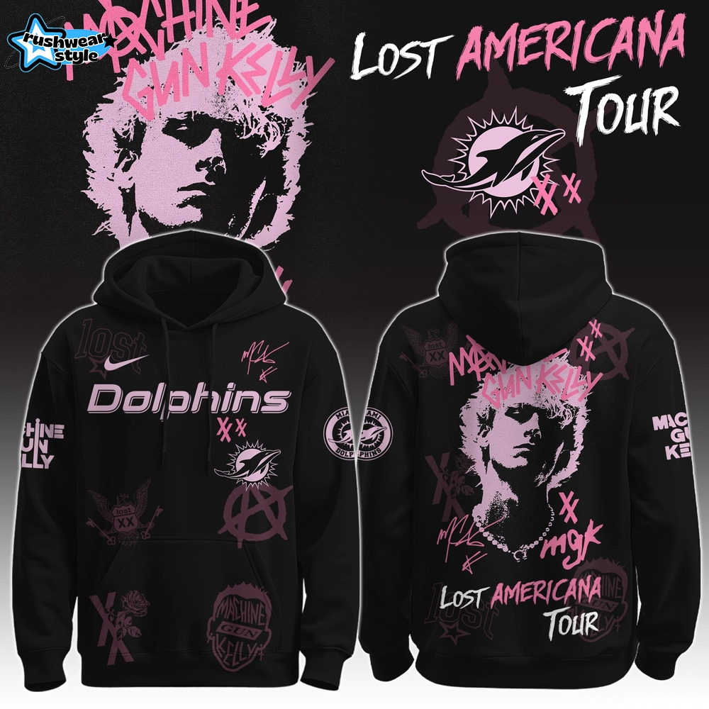 MIA Dolphins x MGK ” The Lost Americana Tour ” Hoodie Limited Edition MIA Dolphins x MGK ” The Lost Americana Tour ” Hoodie Limited Edition