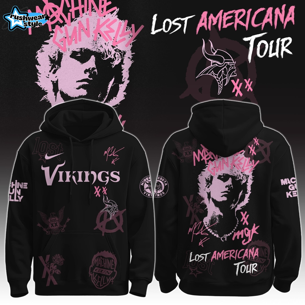 MIN Vikings x MGK ” The Lost Americana Tour ” Hoodie Limited Edition MIN Vikings x MGK ” The Lost Americana Tour ” Hoodie Limited Edition
