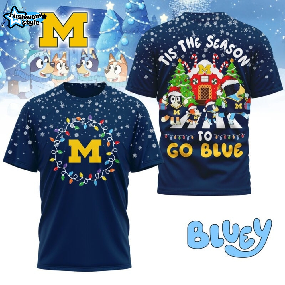 Michigan Wolverines NCAA Tis The Season Christmas T-shirt Michigan Wolverines NCAA Tis The Season Christmas T-shirt